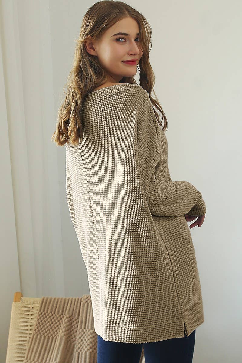 BOAT NECK BATWING SLEEVE PULLOVER SWEATER KNIT