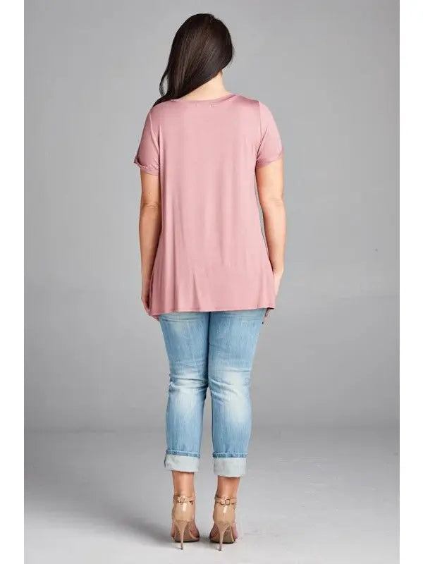 Solid Twist Tunic Top
