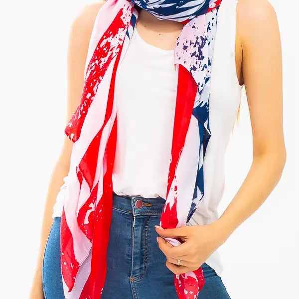 Vintage Wash American Flag Oblong Scarves
