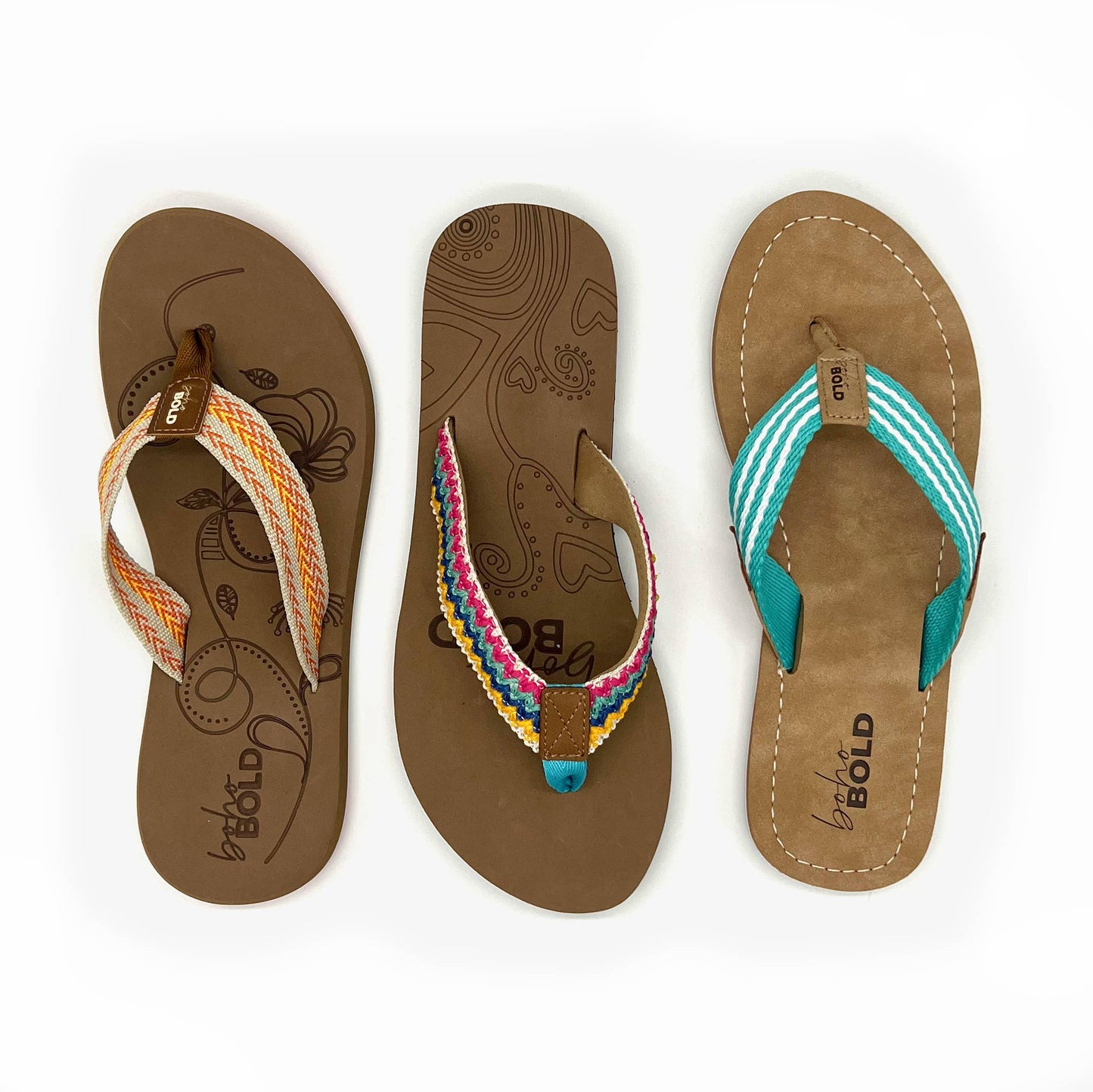 Boho Bold Woven Strap Flip Flops
