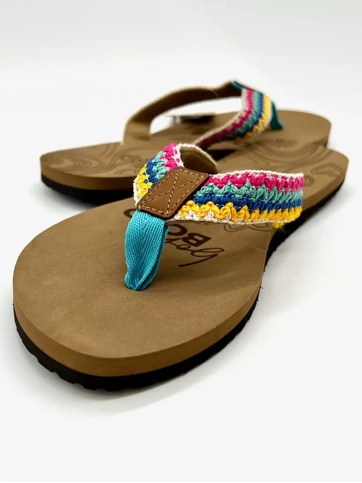 Boho Bold Woven Strap Flip Flops