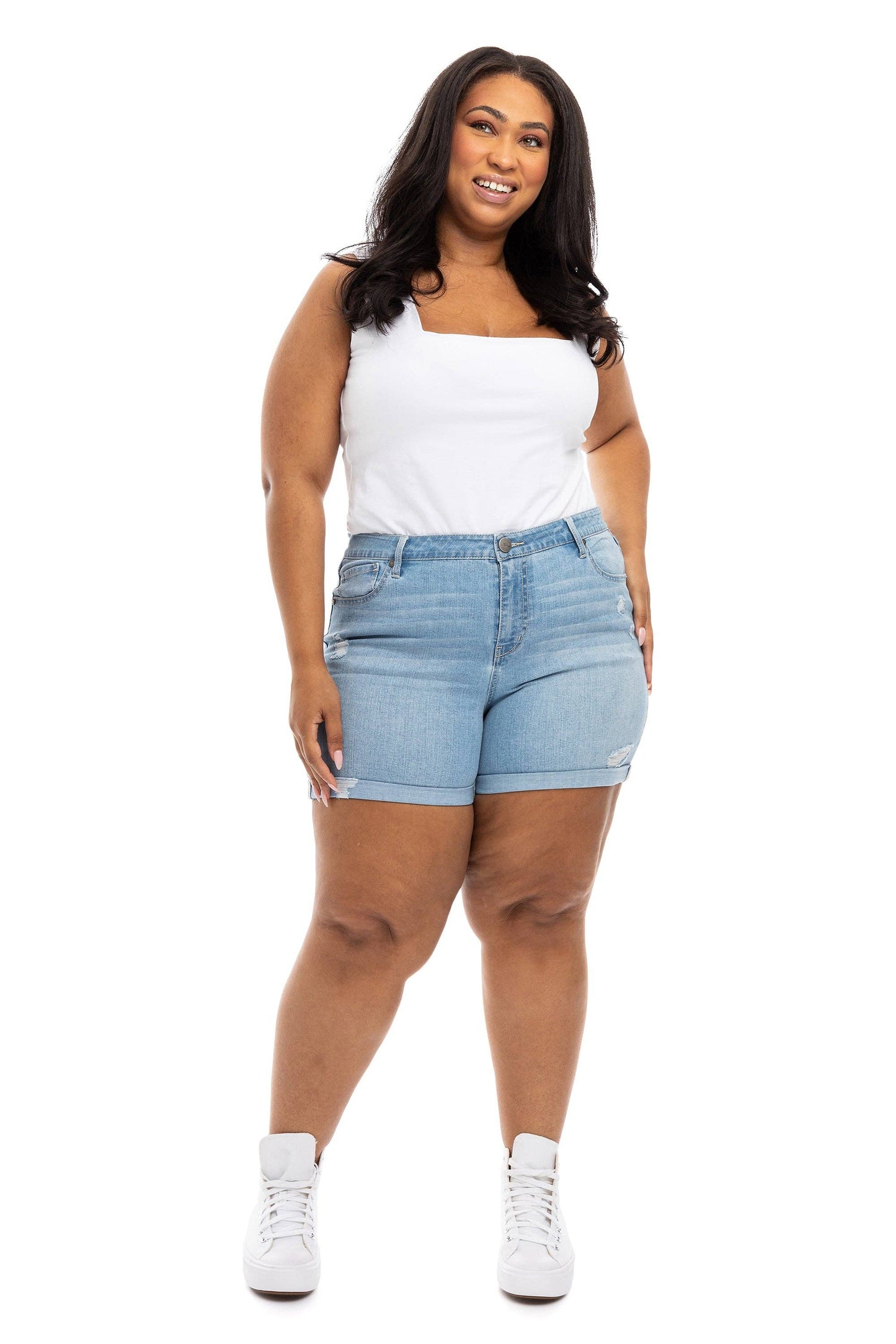 PLUS SIZE 5'' JEAN SHORT in Maya: