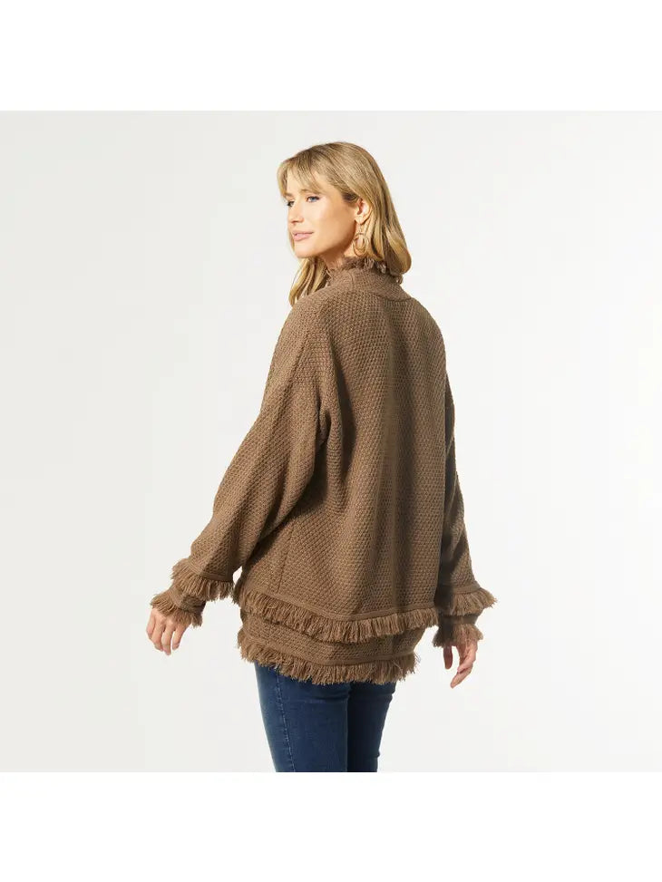 Cameron Textured Fringe Cardigan