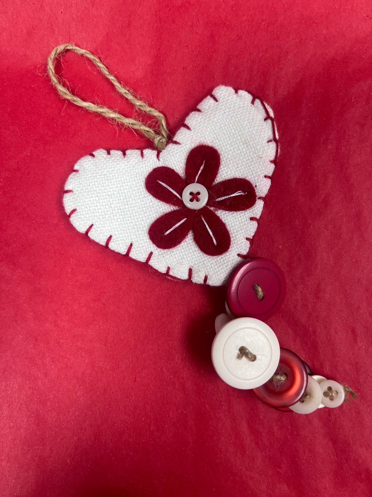 Heart Shaped Ornament with Buttons