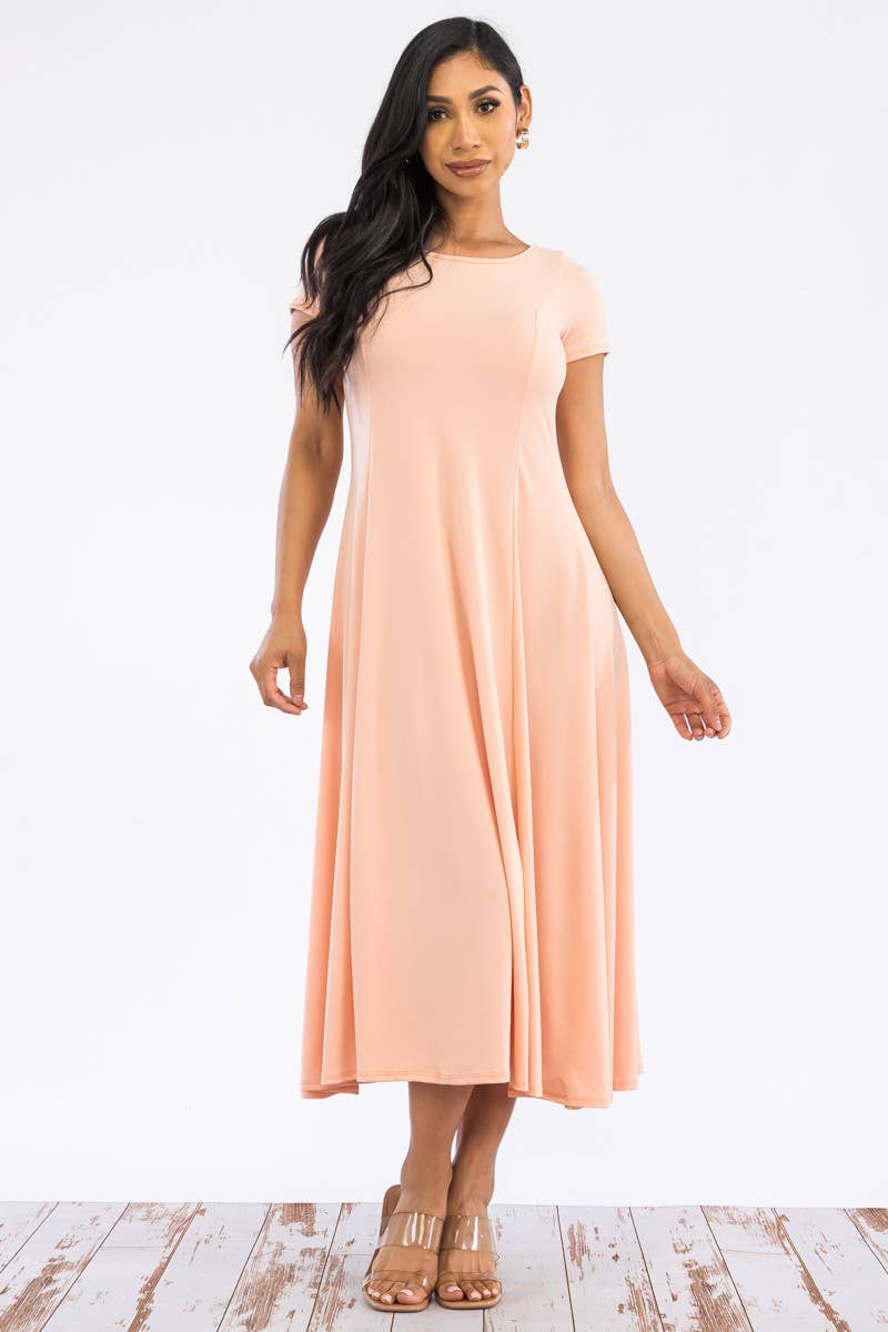 Cap Sleeve Maxi Dress: LIGHT GREEN