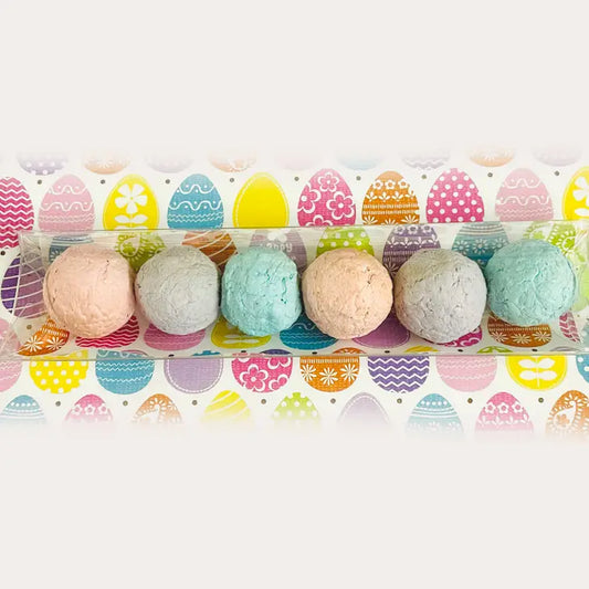 Wildflower Seed Bombs with Easter Egg Background