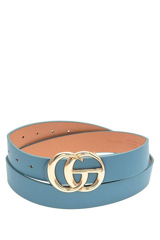 FASHION BUCKLE FAUX LEATHER BELT