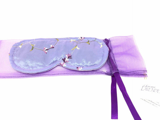 Sleep Mask - Embroidered Lavender