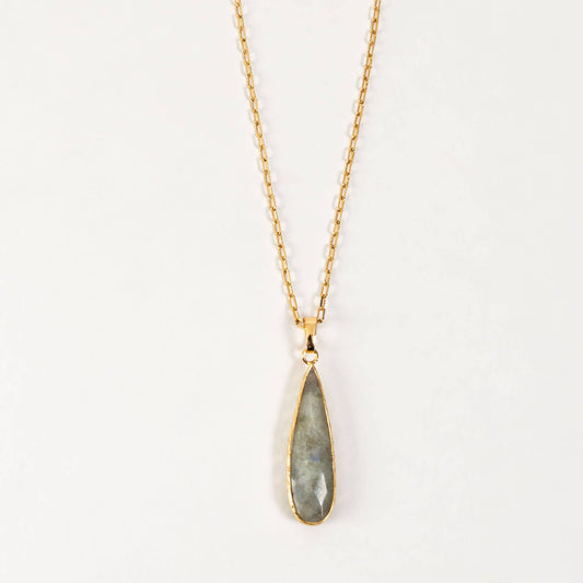 Camryn Grey Faceted Shimmerstone 20" Dainty Pendant Necklace