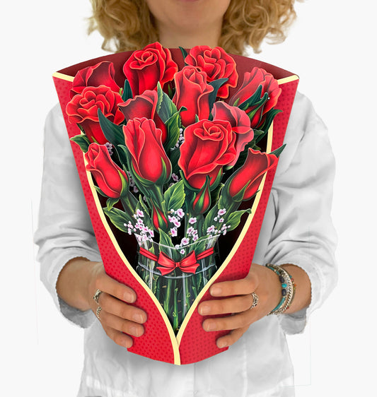 Red Roses (8 Pop-up Valentine's Day Cards + display sample)