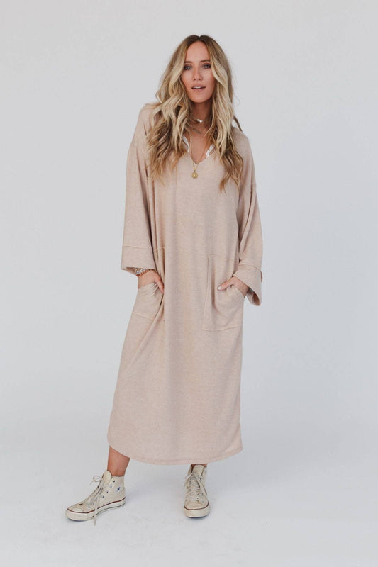 Remi Long Sleeve Maxi Dress - Tan