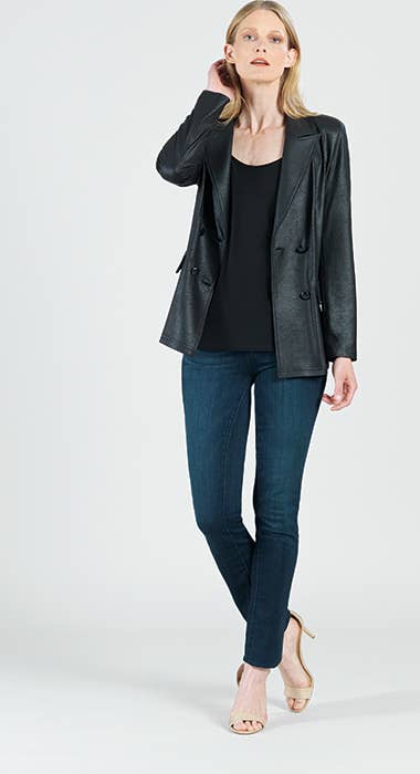 Vegan Liquid Leather Blazer