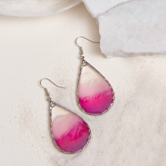 Kylen Painted Swirl Teardrop Drop Earrings