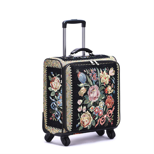 Flower Shop Vintage Tapestry Rolling Carry-on Suitcase