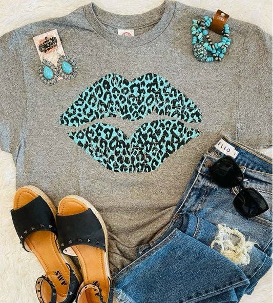 Turquoise Leopard Lips: M