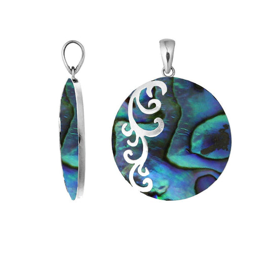 Round Abalone Shell Pendant