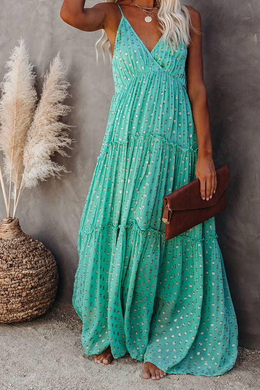 Flora Ruffle Slip Maxi Dress