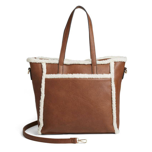 Kinsey Sherpa Tote & Crossbody: Cognac