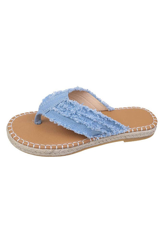 Straw Canvas Flip-flop Sandals